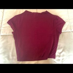 Burgundy high neck crop top from Windsor, size S